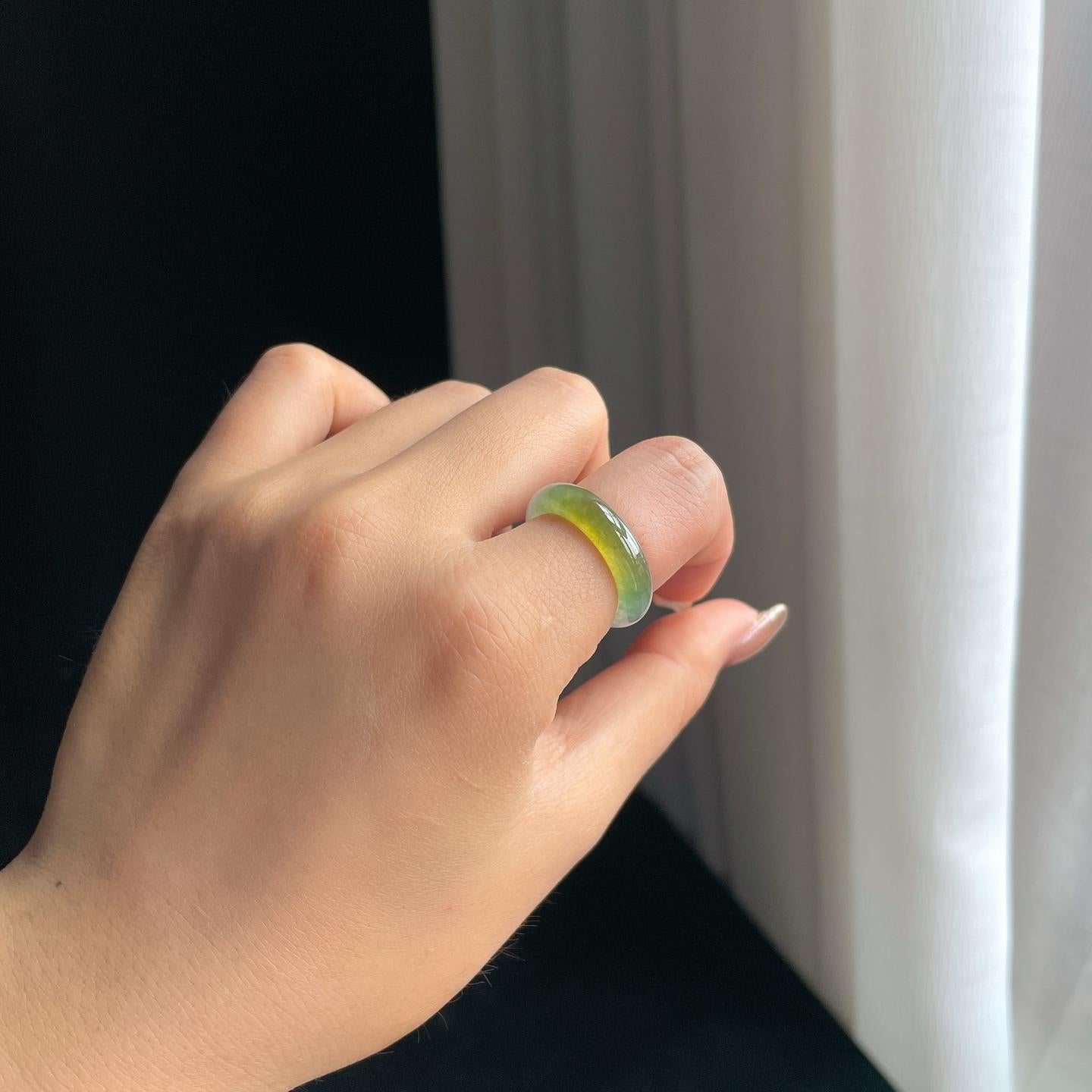 冰种翡翠戒圈（yc374718）