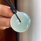 糯冰淡底色翡翠平安扣（yc241873）