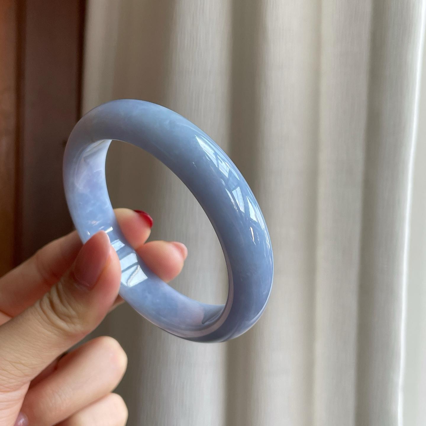 糯冰紫罗兰翡翠平安镯（56.8mm）（yc302431）
