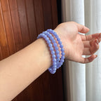 Vòng cổ hạt ngọc tím băng tuyết - Ngọc phỉ thúy tự nhiên loại A Myanmar (yc451543)