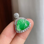 S925银镶糯冰带色翡翠佛公（yc257813）