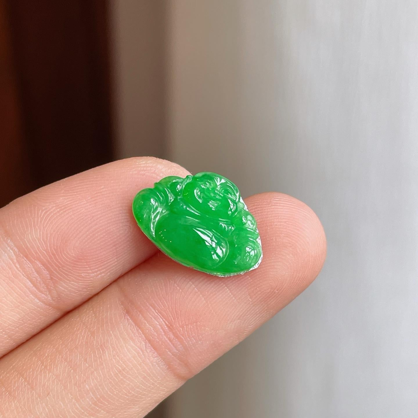 铜托糯种满绿翡翠佛公（yc249144）