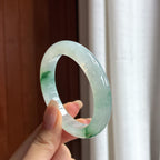 糯冰飘花正圈平安镯 51圈 天然缅甸A货翡翠（yc454409）