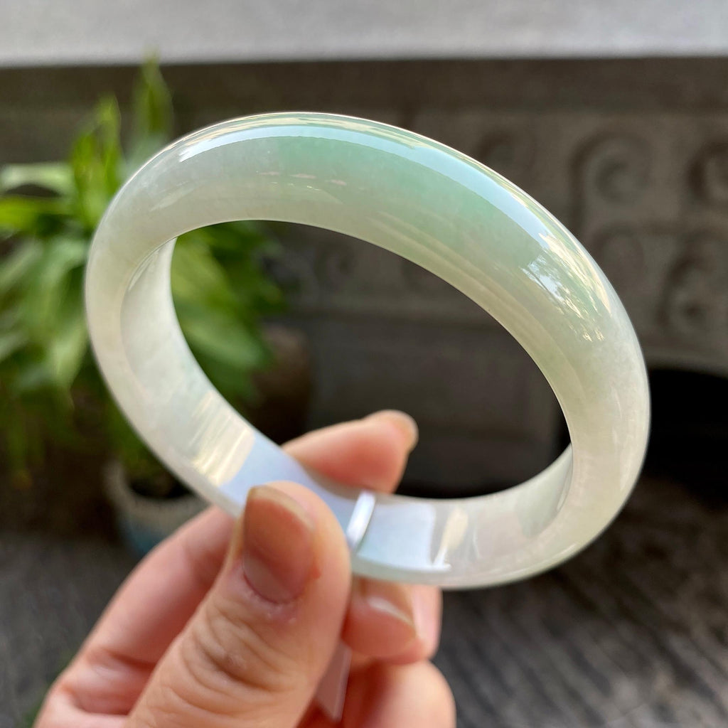 细糯种淡晴底平安镯（57.4mm）（yc311018）