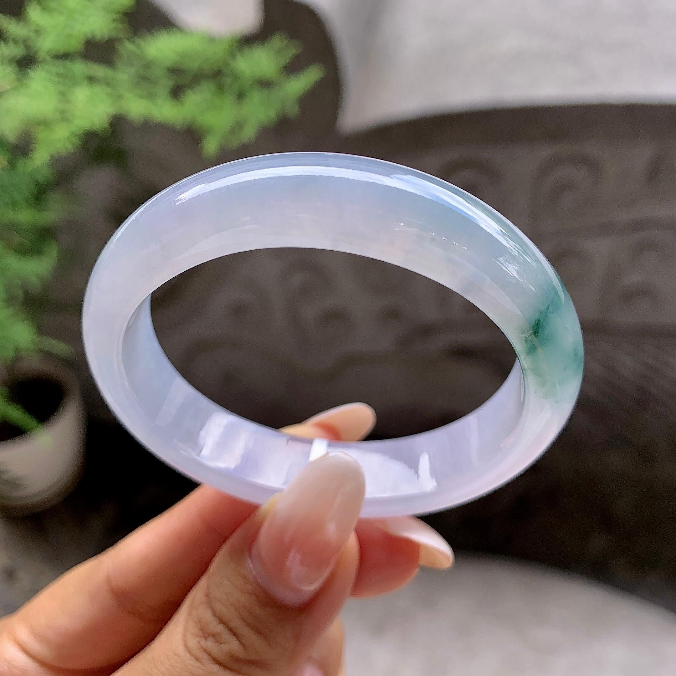 糯冰种飘花贵妃手镯（51.5mm）（yc203691）