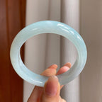 冰种蓝晴底翡翠平安镯（54.6mm)（yc348673）