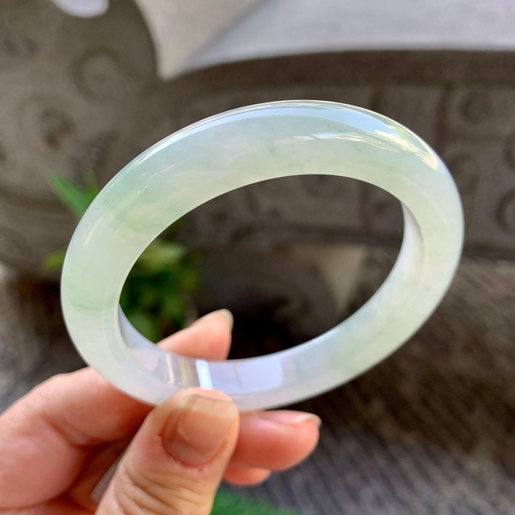 糯冰种晴底飘花平安镯（55.8mm）（yc307305）
