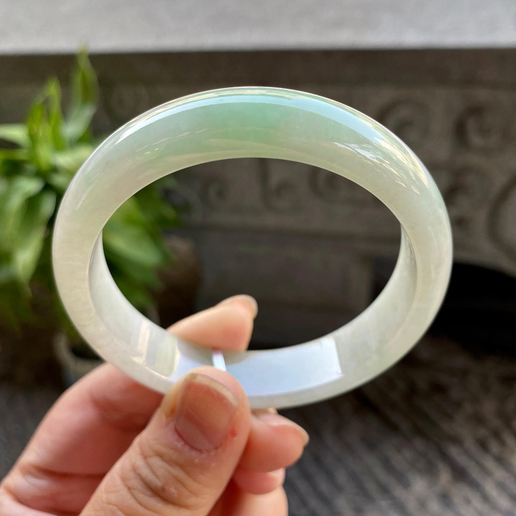 细糯种淡晴底平安镯（57.4mm）（yc311018）