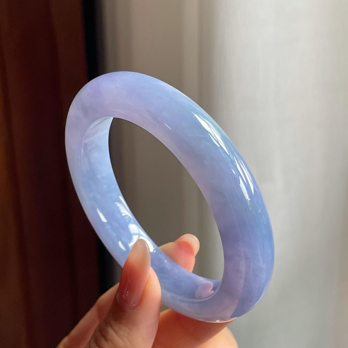 糯冰种满紫翡翠平安镯（54mm）（yc190542）