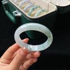 糯冰飘花正圈 翡翠手镯（53.5mm）（yc018721）