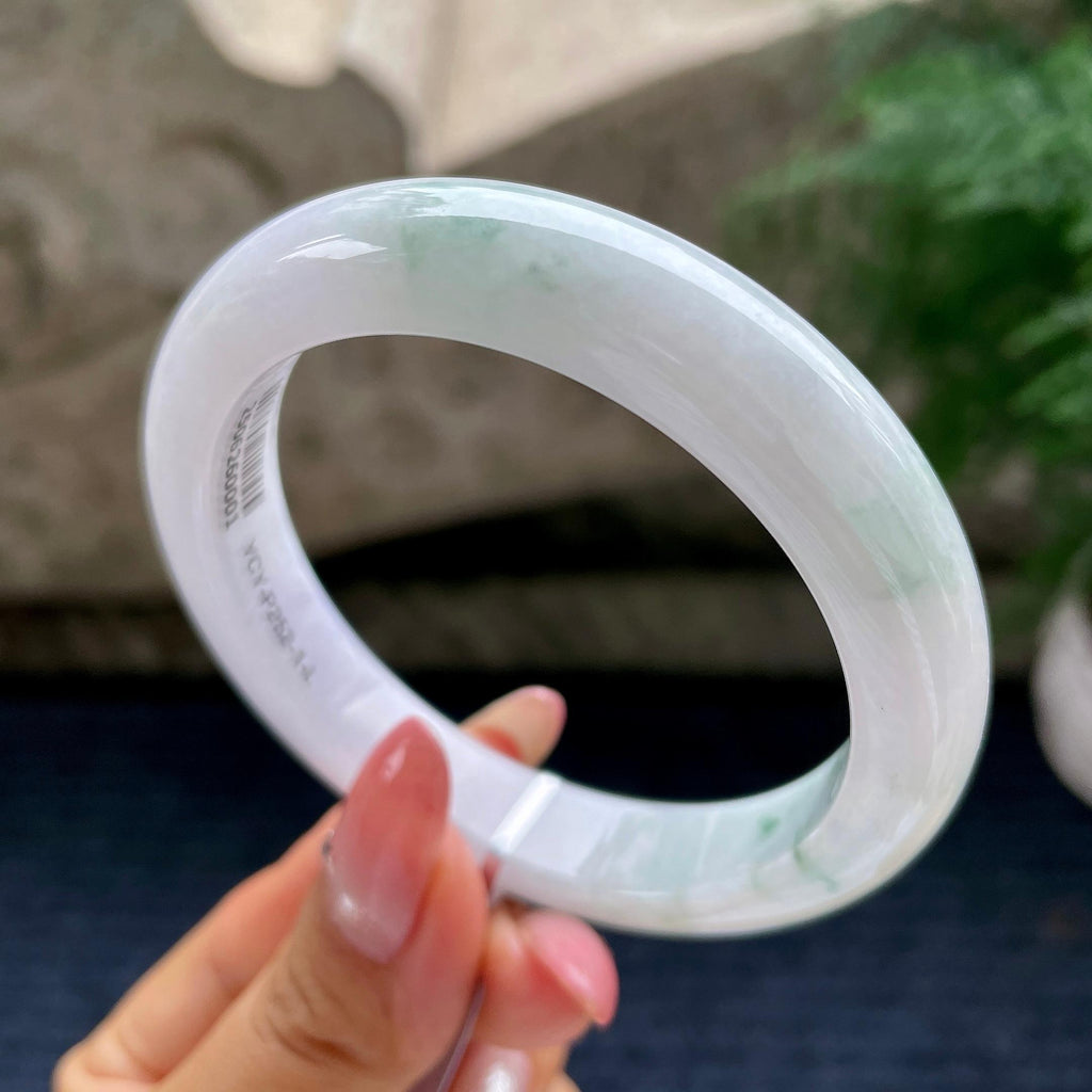 细糯种飘花正圈平安镯57.7圈   天然缅甸A货翡翠（yc441123）