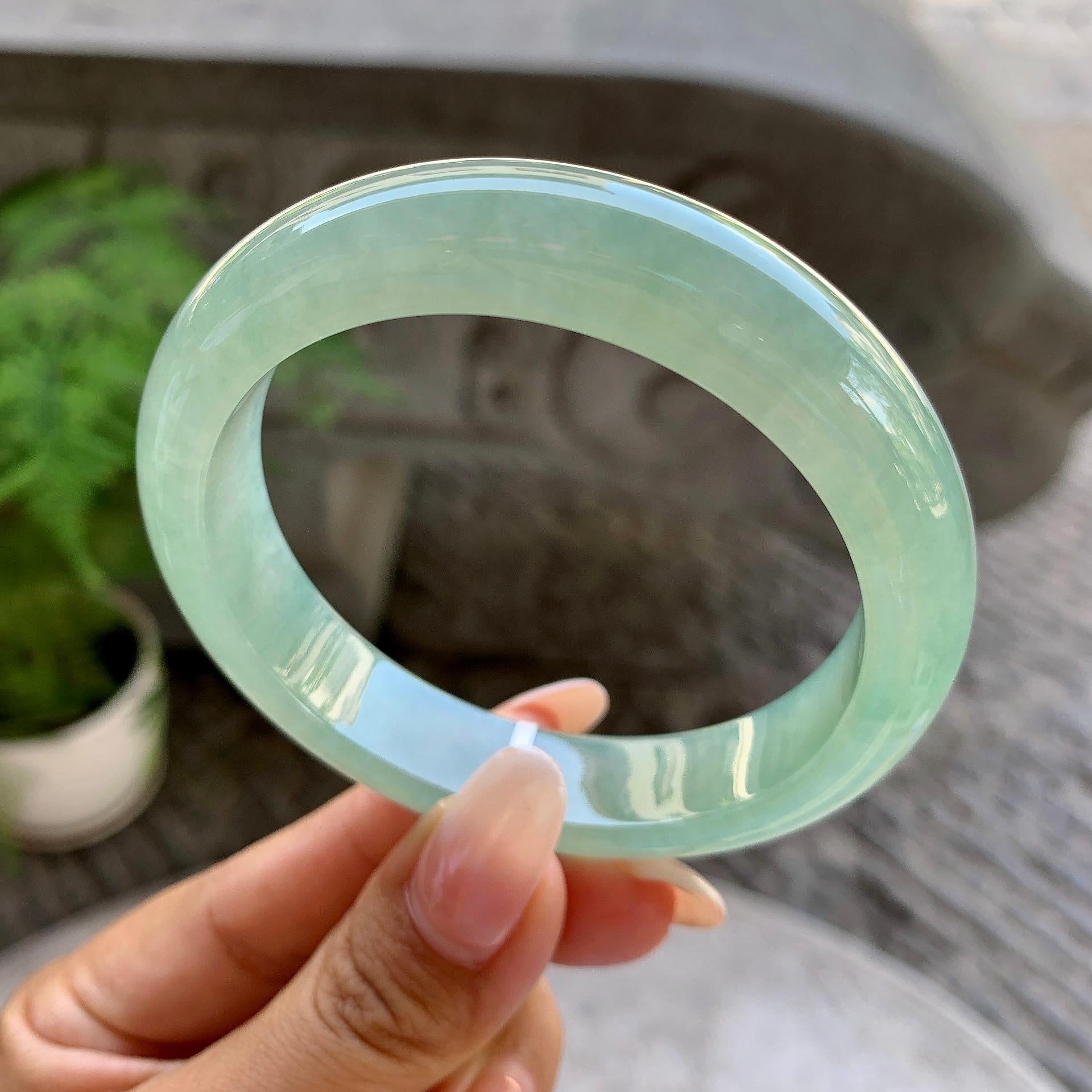 糯冰种晴底平安镯（57.8mm）（yc199566）