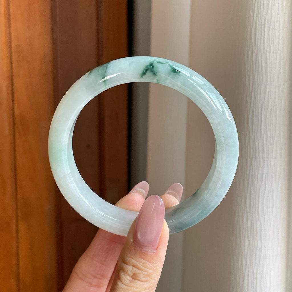 糯冰飘花翡翠平安镯（59.8mm）（yc291901）