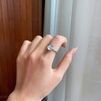 18k金镶冰种无色翡翠戒指（yc335283）