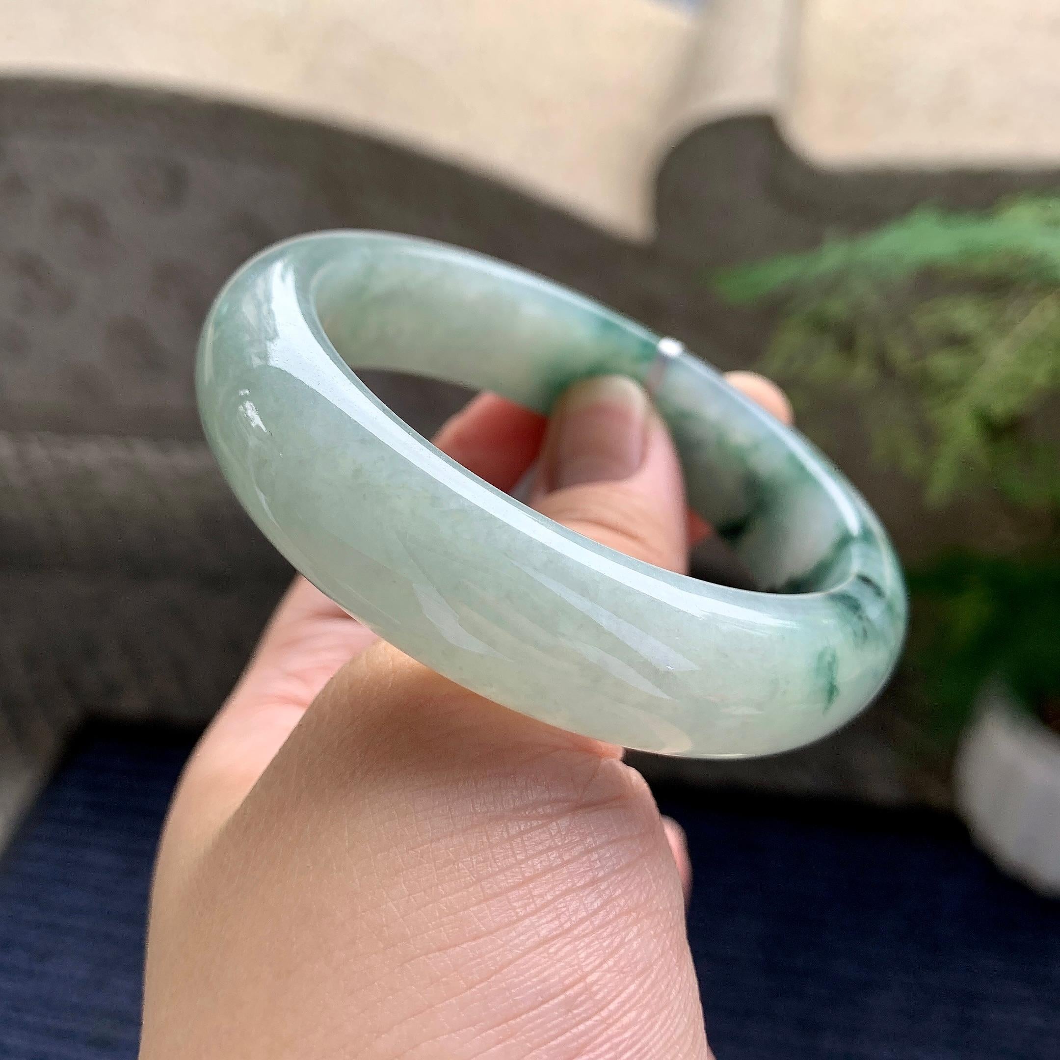 细糯种飘花宽版轮胎手镯（55.2mm）（yc228494）