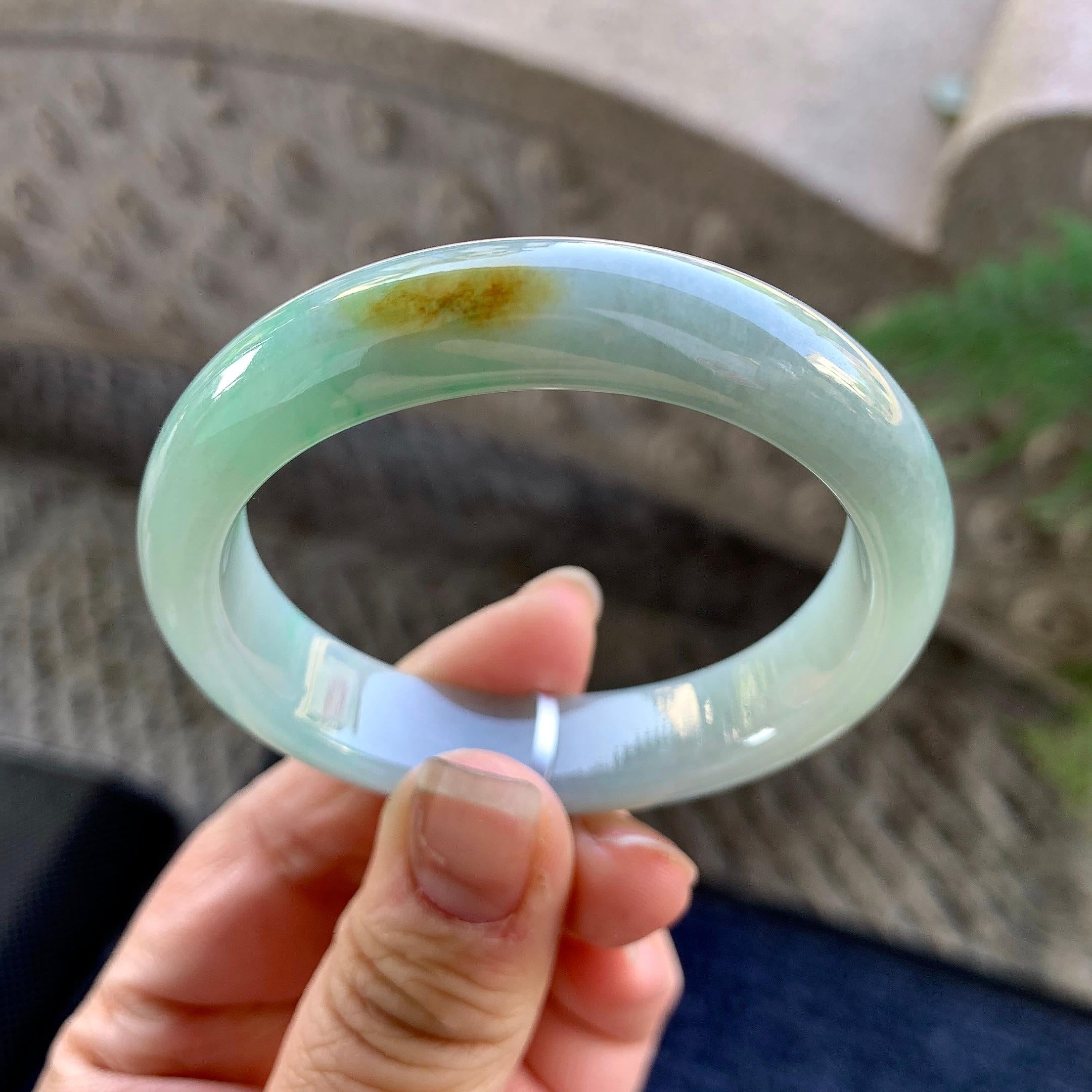细糯种晴底黄翡贵妃手镯（51mm）（yc305691）