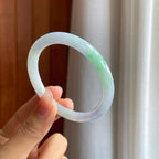 糯冰春带彩翡翠圆条手镯（53.5mm）（yc318676）