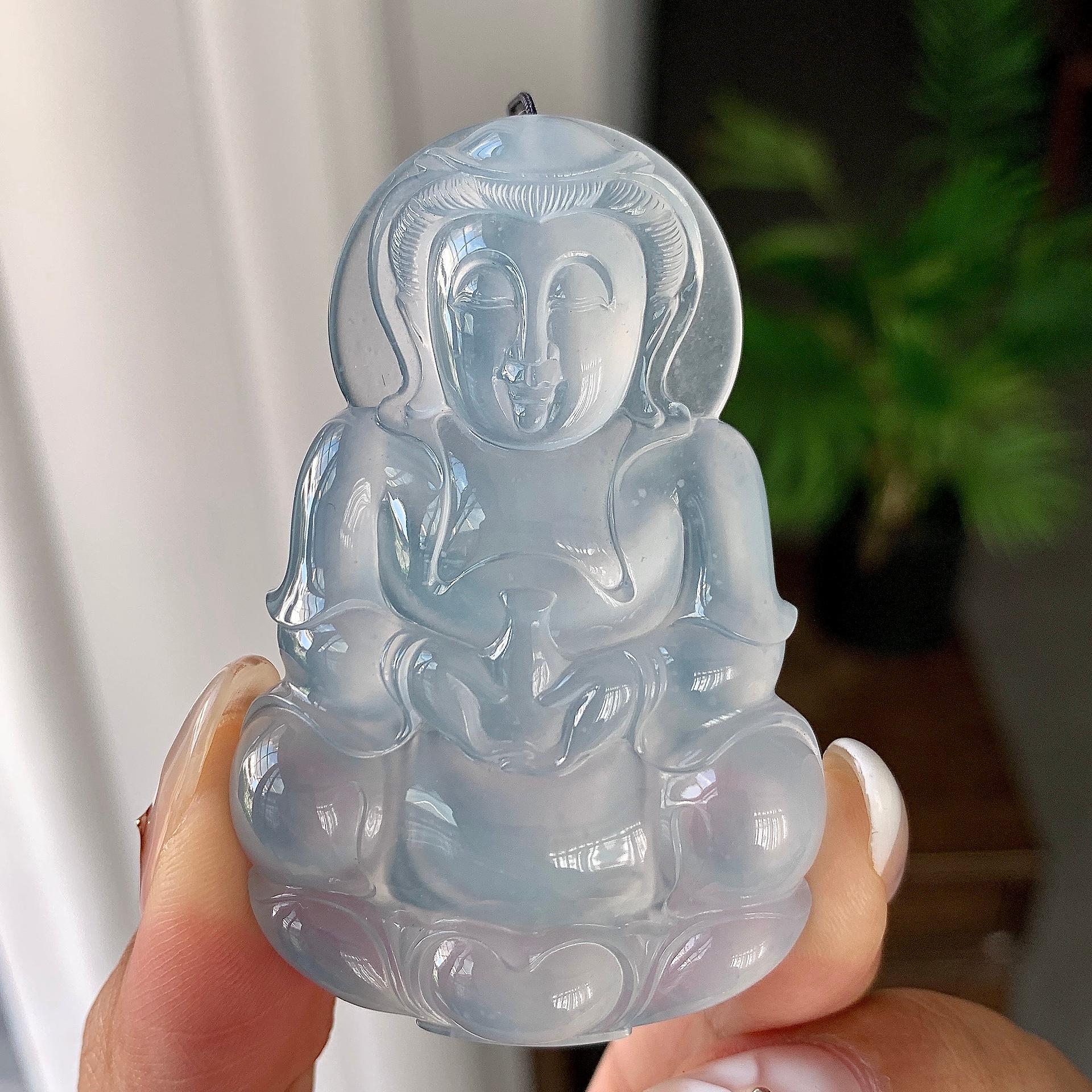 冰种无色观音挂件（yc246704）