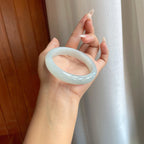 糯冰无色翡翠平安镯（57mm）（yc264141）