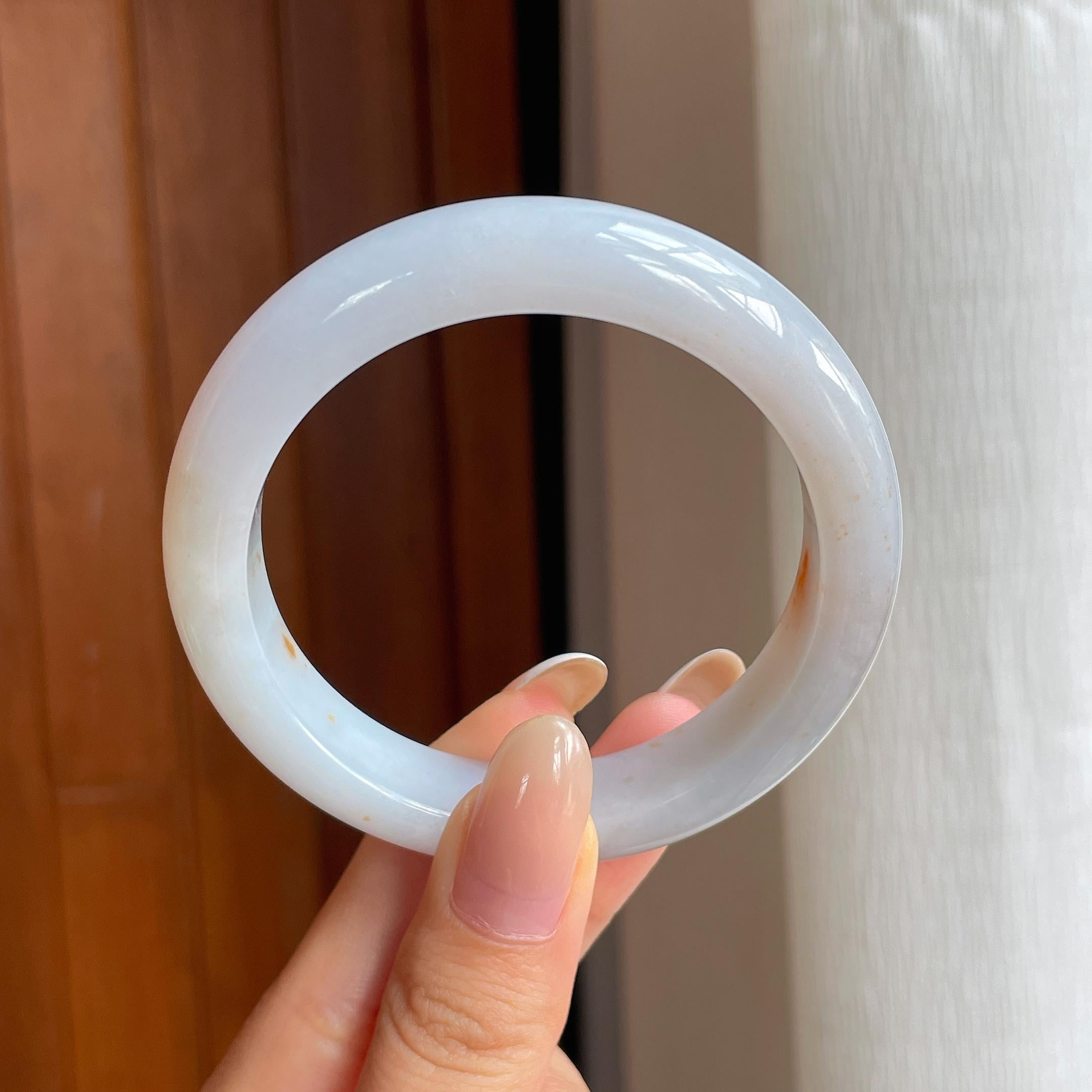 糯冰黄翡特色翡翠平安镯（54.4mm)（yc412140）