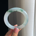 冰种飘花圆条翡翠手镯（54.2mm）（yc391389）