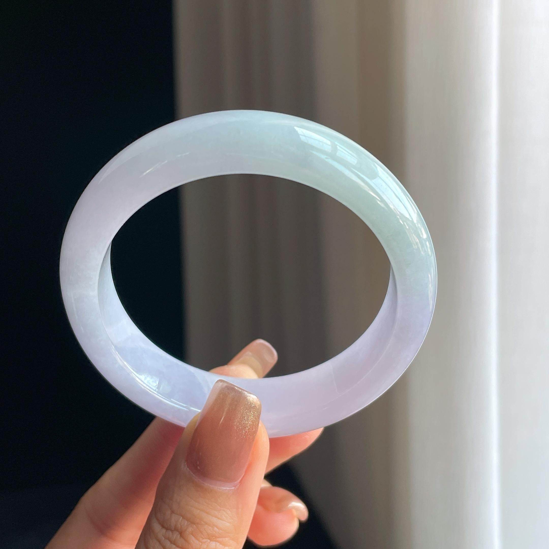 糯冰紫罗兰翡翠平安镯（54.5mm）（yc376719）