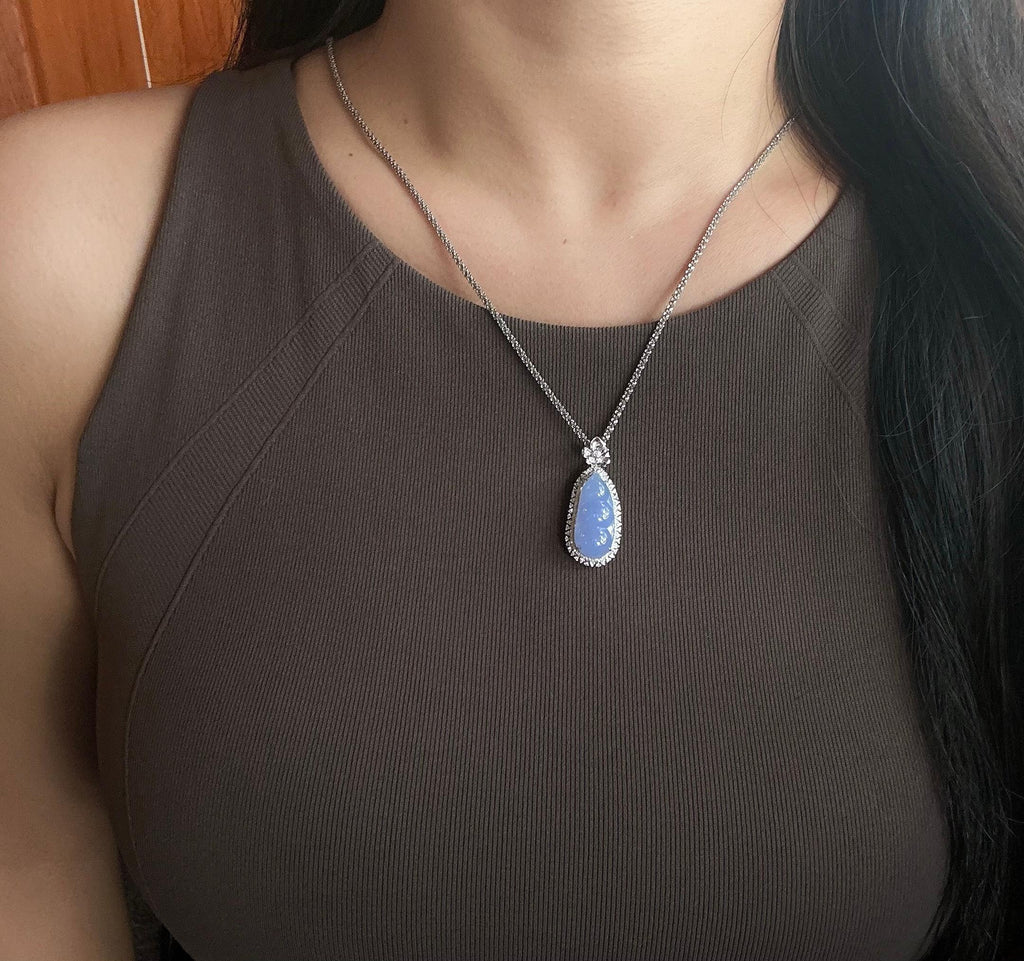 18k金镶糯冰紫罗兰福豆挂件（yc773195）