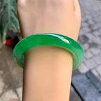 糯冰种阳绿圆条手镯（54mm）（yc292643）