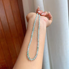 冰种飘花翡翠珠串项链（yc259086）