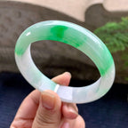 细糯种飘阳绿宽版轮胎手镯（58.4mm）（yc253746）