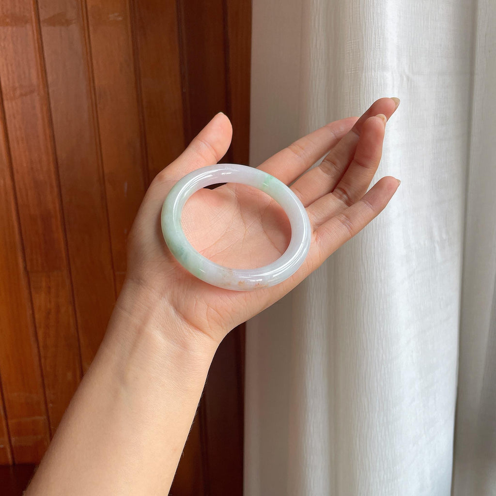 糯冰特色翡翠圆条手镯(55.3mm)（yc402822）
