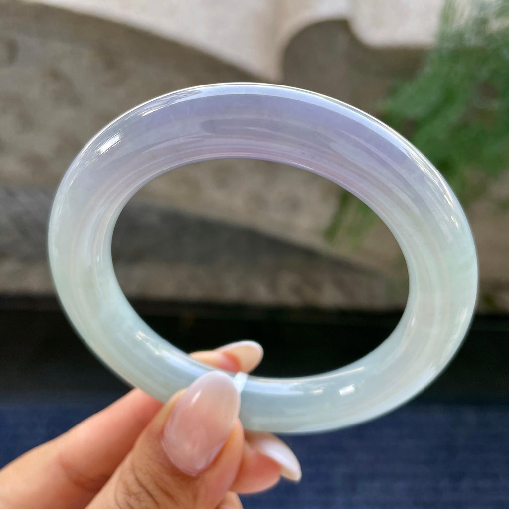 细糯种春彩圆条手镯     55.3圈     天然缅甸A货翡翠（yc408841）