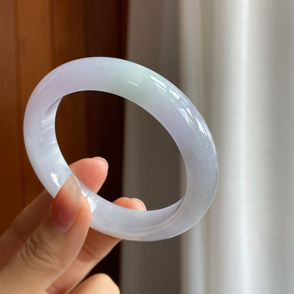 糯冰淡紫罗兰翡翠平安镯（55.5mm）（yc312925）