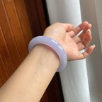 冰种紫罗兰翡翠平安镯（58mm）（yc185066）