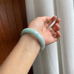 糯冰底色翡翠平安镯（56.8mm）（yc216048）