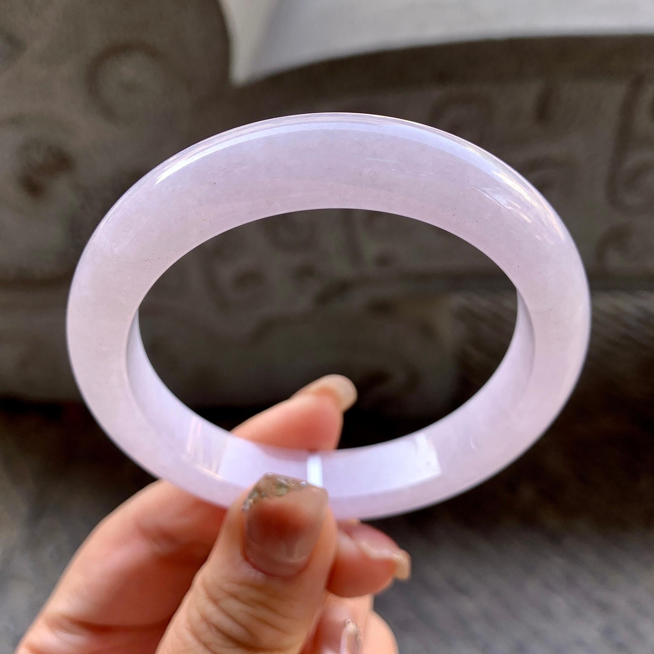糯种淡紫罗兰平安镯（56mm）（yc296335）