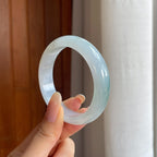 糯冰飘花翡翠平安镯（53mm)（yc415336）