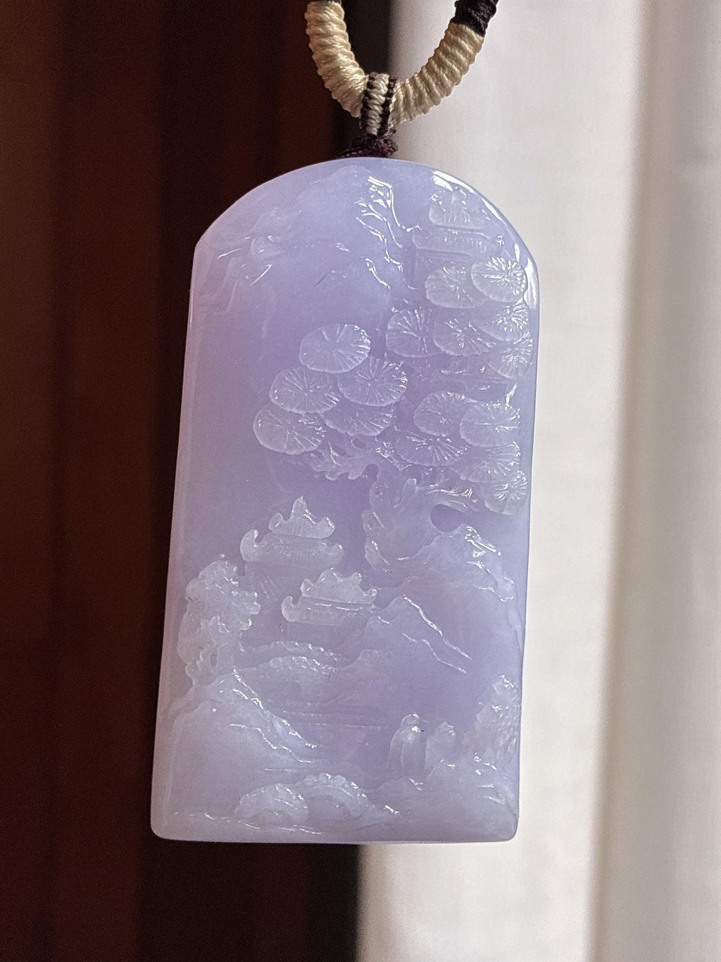 糯冰紫罗兰山水牌 天然缅甸A货翡翠（yc465024）