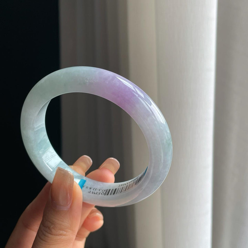 糯冰紫罗兰翡翠平安镯（57mm）（yc374243）