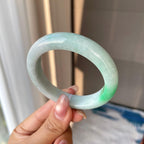 细糯种飘绿平安镯（54mm）（yc304247）