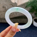 小圈口 细糯种飘绿圆条手镯51.5圈 天然缅甸A货翡翠（yc481957）