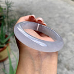 糯冰种淡紫罗兰平安镯（55mm）（yc226066）