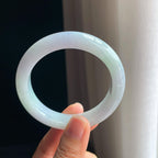 糯冰带色翡翠平安镯(56mm)（yc348932）