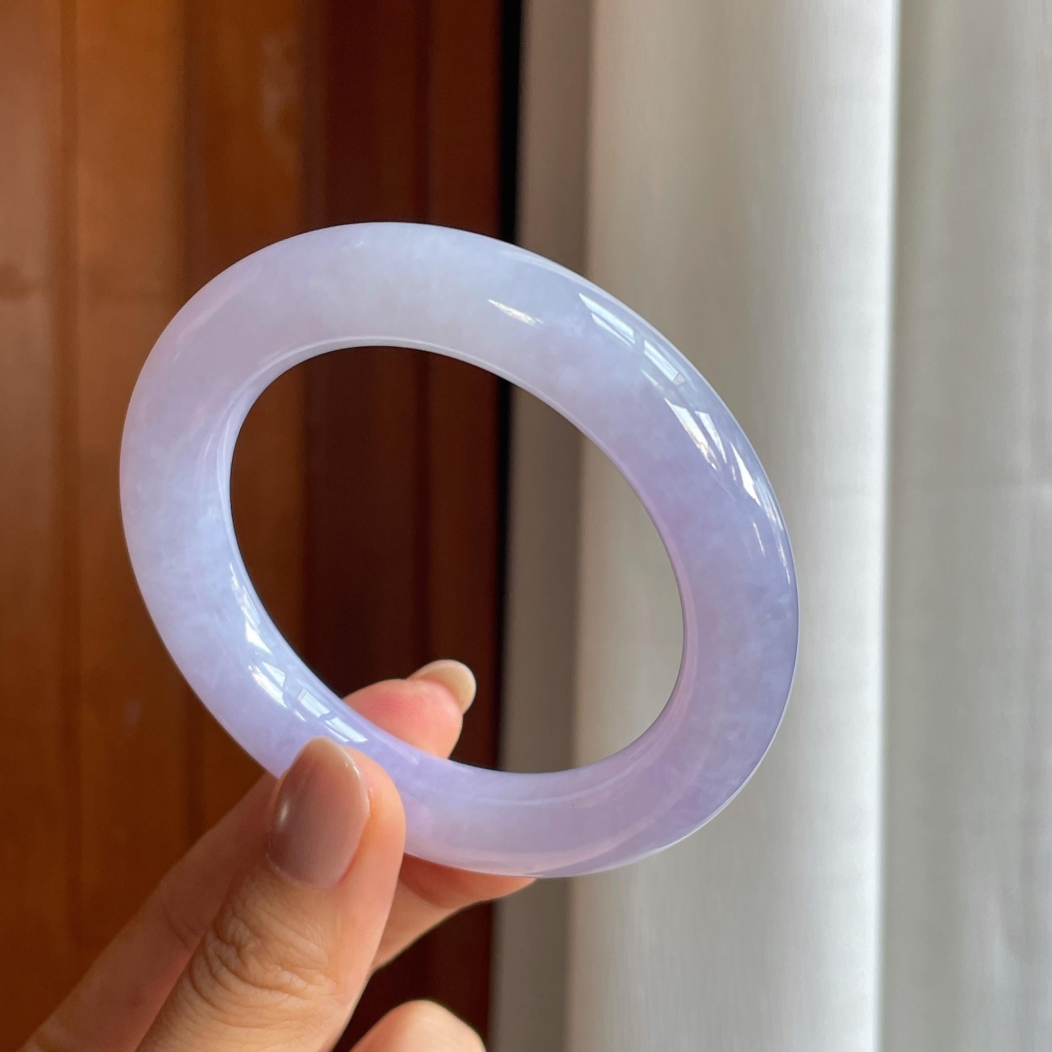 糯冰紫罗兰翡翠圆条手镯（56mm）（yc402779）