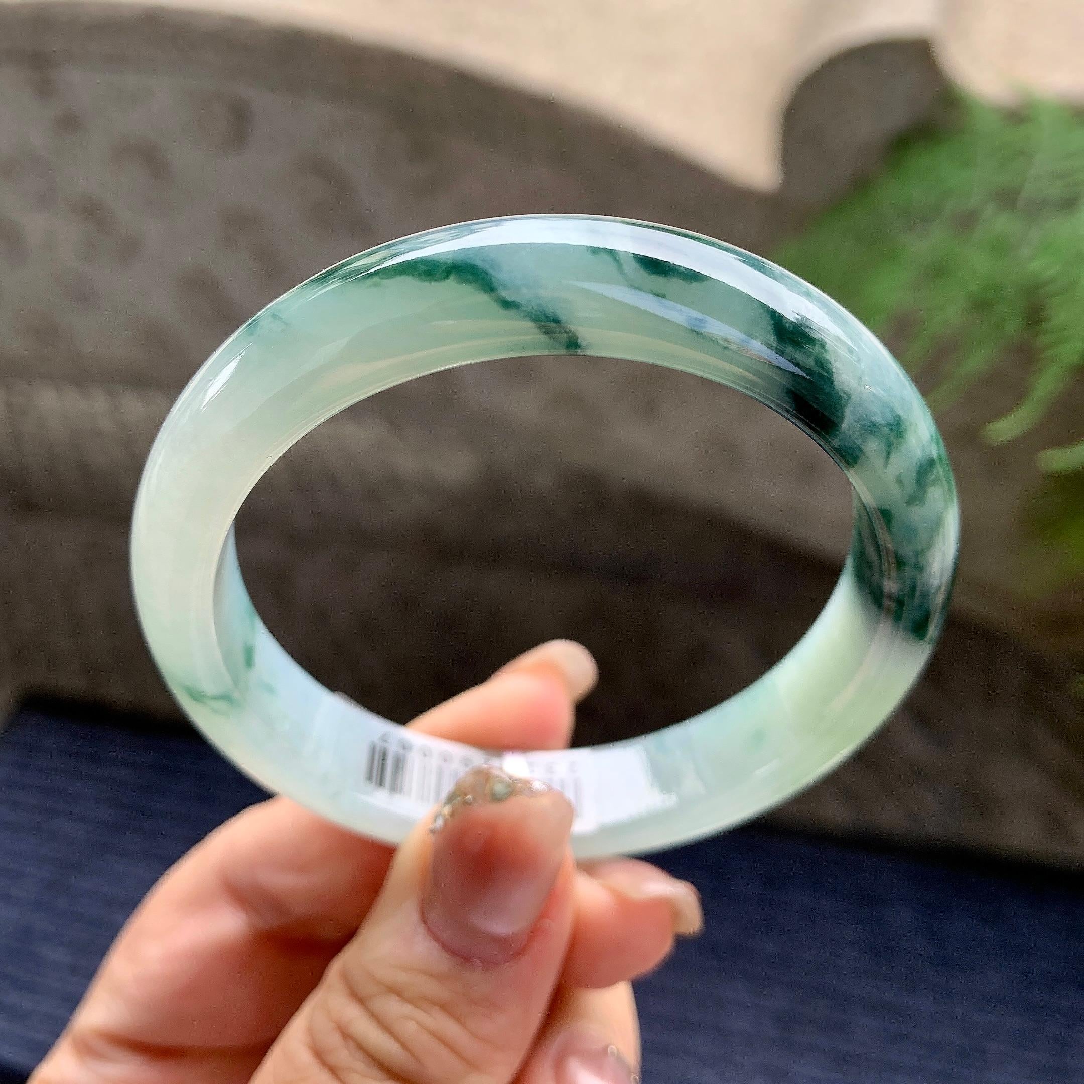 细糯种飘花平安镯（54.8mm）（yc297949）