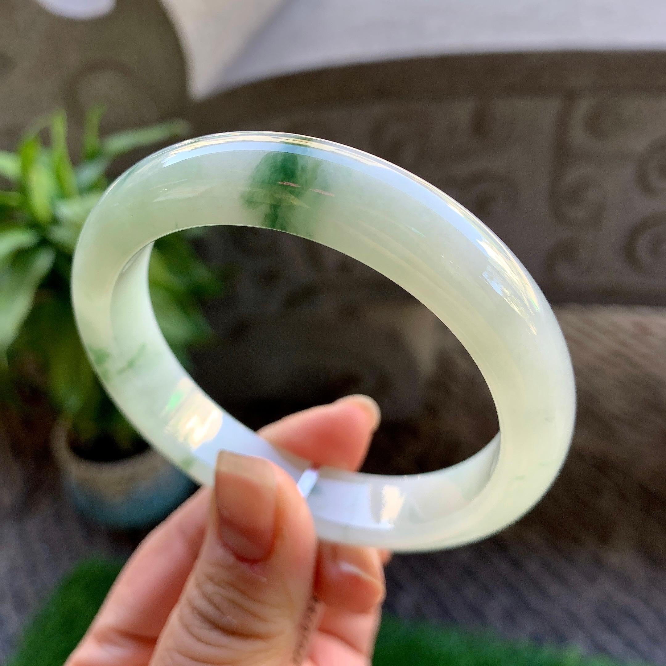 细糯种飘花平安镯（58mm）（yc307327）