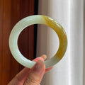 糯冰黄翡翡翠圆条手镯(56mm)（yc424297）
