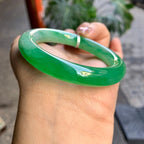 糯冰种阳绿圆条手镯（54mm）（yc292643）