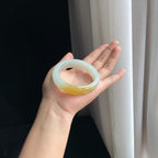 冰种黄翡宽版翡翠手镯（58.2mm）（yc397241）