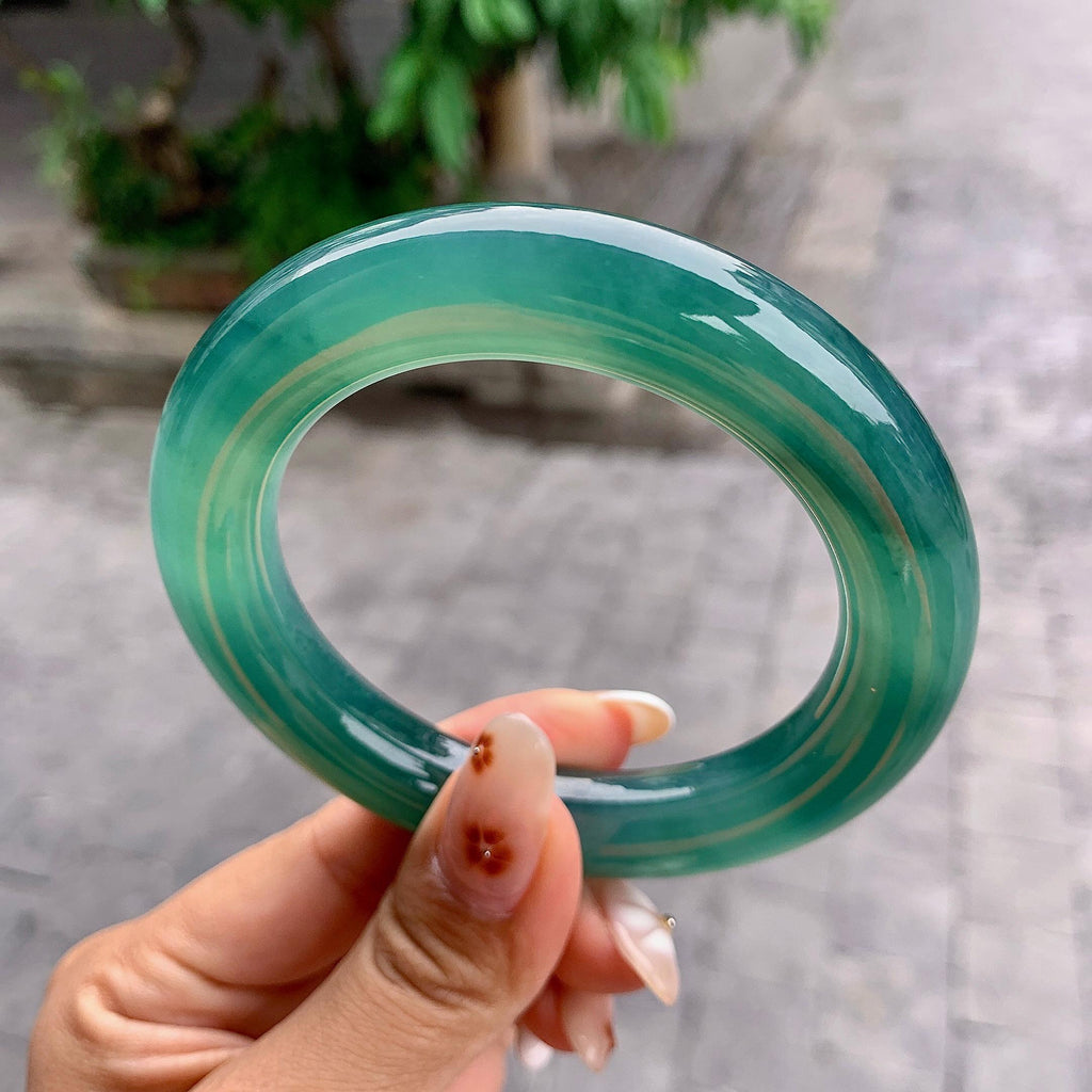 冰种蓝水圆条手镯（58.1mm）（yc255481）